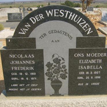 WESTHUIZEN Johannes Frederik, van der 1901-1971 &amp; Elizabeth Isabella 1907-1996