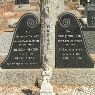 WAAL Frederik Hendrik, de 1902-1965 &amp; Sara LOUW 1910-1990 :: WAAL Sara J.D., de 1944-1947