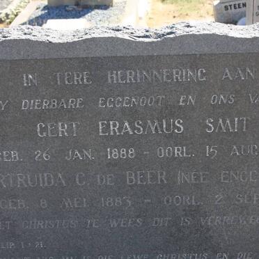 BEER Gert Erasmus Smit, de 1888-1959 &amp; Gertruida C. ENGELBRECHT 1883-1963