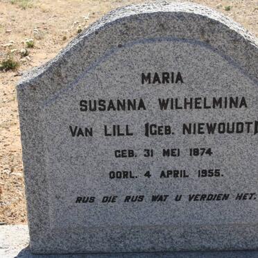 LILL Maria Susanna Wilhelmina, van nee NIEWOUDT 1874-1955