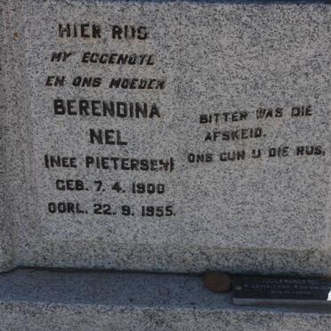 NEL Berendina nee PIETERSEN 1900-1955 :: NEL Lucius Marius 1939-2006 
