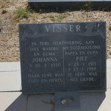 VISSER Piet 1913-1988 &amp; Johanna 1920-