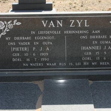 ZYL P.J.A., van 1909-1990 &amp; J.A.S.C. 1917-2002