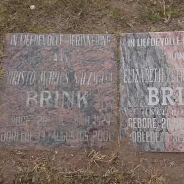 BRINK Christo Marius Salzman 1924-2001 &amp; Elizabeth Petronella ROSSOUW 1927-2012