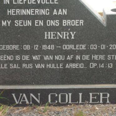 COLLER Henry, van 1948-2002