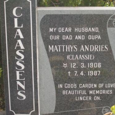 CLAASSENS Matthys Andries 1906-1987