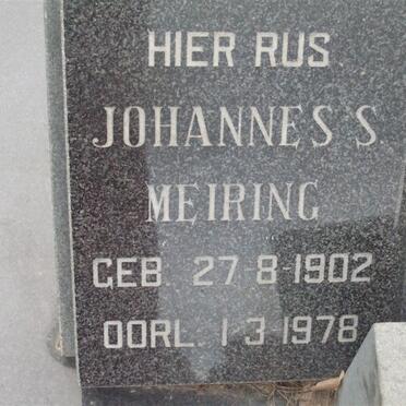 MEIRING Johannes S. 1902-1978