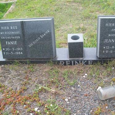REINKE Fanie 1913-1984 &amp; Jeanetta 1919-1988