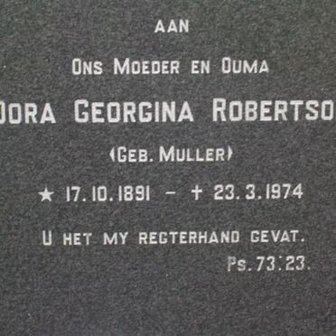 ROBERTSON Dora Georgina nee MULLER 1891-1974