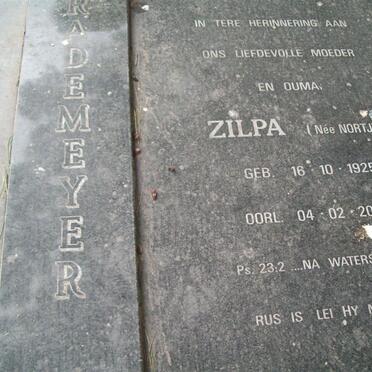 RADEMEYER Jacobus 1919-1995 &amp; Zilpa NORTJE 1925-2004 