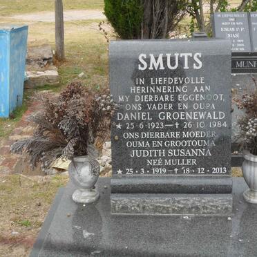 SMUTS Daniel Groenewald 1923-1984 &amp; Judith Susanna MULLER 1919-2013