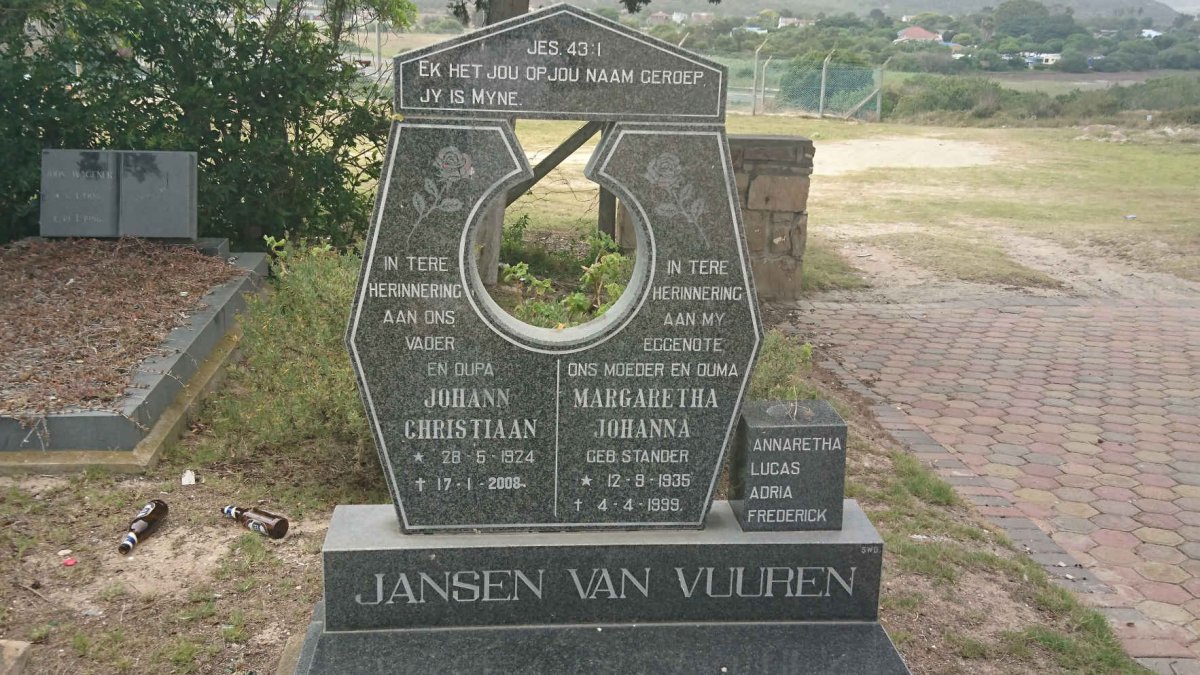 VUUREN Johann Christiaan, Jansen van 1924-2008 &amp; Margaretha Johanna STANDER 1935-1999