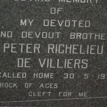 VILLIERS Peter Richelieu, de  -1972