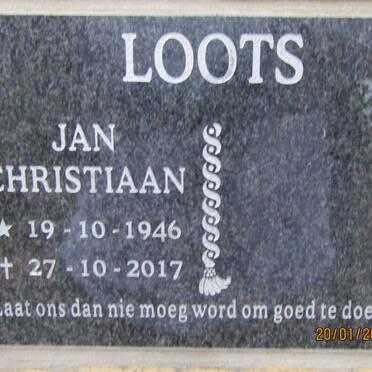LOOTS Jan Christiaan 1946-2017