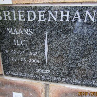 BRIEDENHANN H.C. 1942-2009