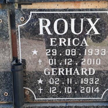 ROUX Gerhard 1932-2014 &amp; Erica 1933-2010