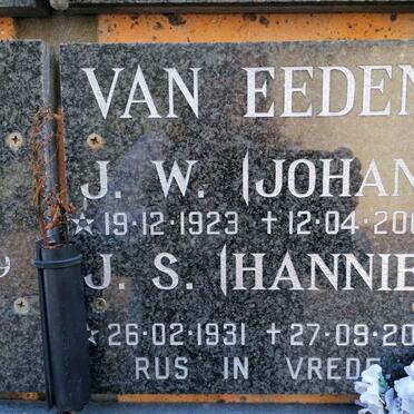 EEDEN J.W., van 1923-2005 &amp; J.S. 1931-2017