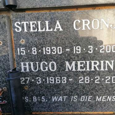 CRONJE Stella 1930-2008 :: MEIRING Hugo 1963-2011