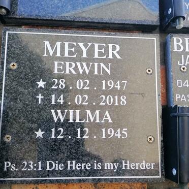 MEYER Erwin 1947-2018 &amp; Wilma 1945-