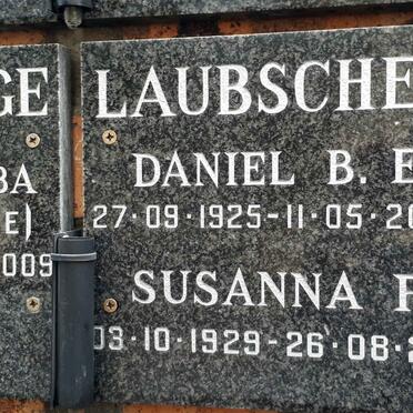 LAUBSCHER Daniel B.E. 1925-2003 &amp; Susanna P. 1929-2015
