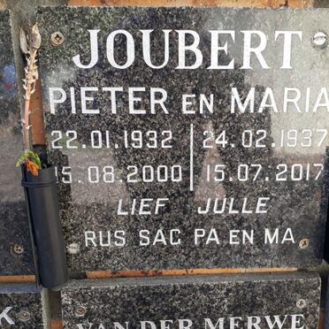 JOUBERT Pieter 1932-2000 &amp; Maria 1937-2017