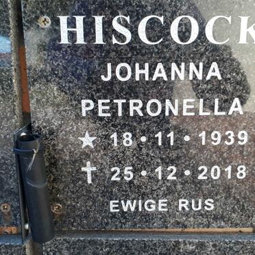 HISCOCK Johanna Petronella 1939-2018