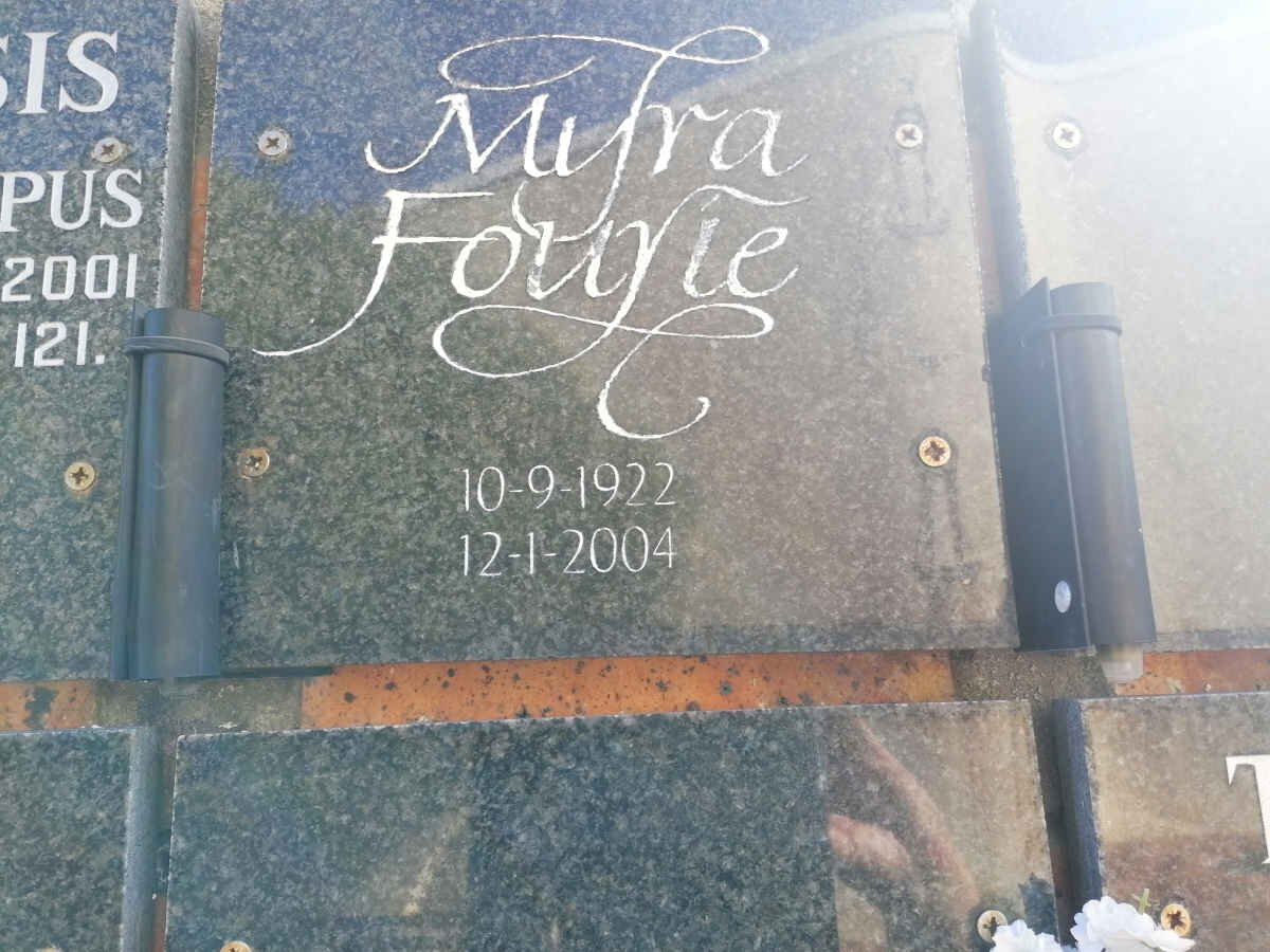 FOURIE Myra 1922-2004
