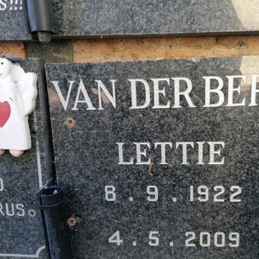 BERG Lettie, van der 1922-2009