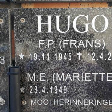 HUGO F.P. 1945-2014 &amp; M.E. 1949-