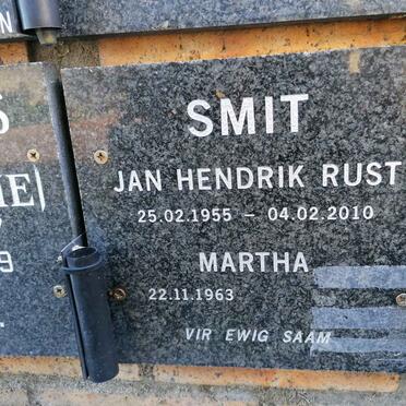 SMIT Jan Hendrik Rust 1955-2010 &amp; Martha 1963-