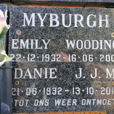 MYBURGH J.J.M. 1932-2012 &amp; Emily Wooding 1932-2003