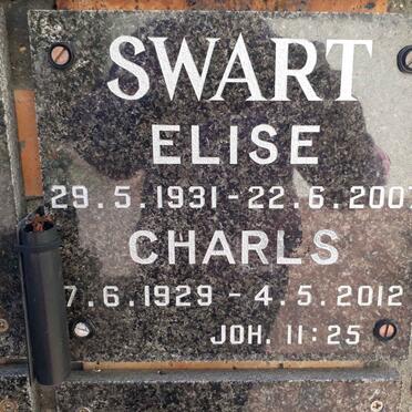 SWART Charls 1929-2012 &amp; Elise 1931-2007