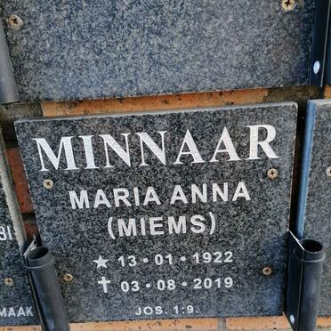 MINNAAR Maria Anna 1922-2019
