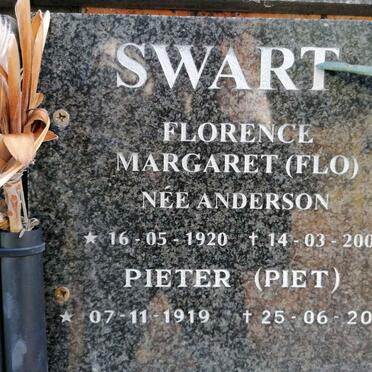 SWART Pieter 1919-2007 &amp; Florence Margaret ANDERSON 1920-2005