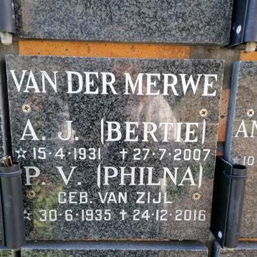 MERWE A.J., van der 1931-2007 &amp; P.V. VAN ZIJL 1935-2016