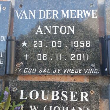 MERWE Anton, van der 1958-2011