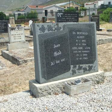 ALHEIT Berthold 1892-1964 &amp; Adelaide Jane VAN NOORDEN 1890-1983