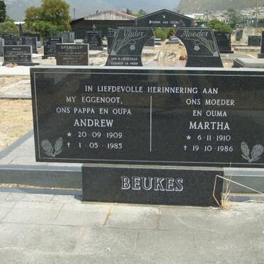 BEUKES Andrew 1909-1985 &amp; Martha 1910-1986