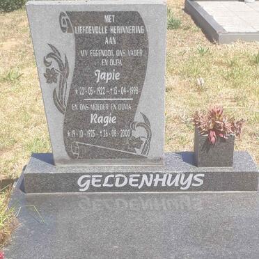 GELDENHUYS Japie 1922-1998 &amp; Ragie 1925-2000
