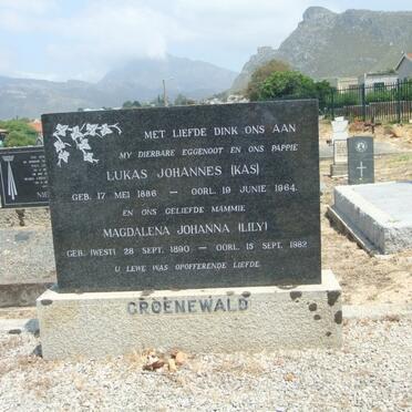 GROENEWALD Lukas Johannes 1886-1964 &amp; Magdalena Johanna WEST 1890-1982