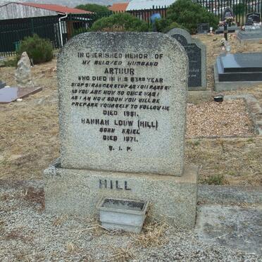 HILL Arthur -1951 &amp; Hannah Louw KRIEL -1971