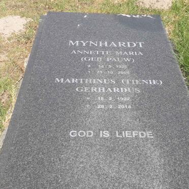 MYNHARDT Marthinus Gerhardus 1922-2014 &amp; Annette Maria PAUW 1925-200?