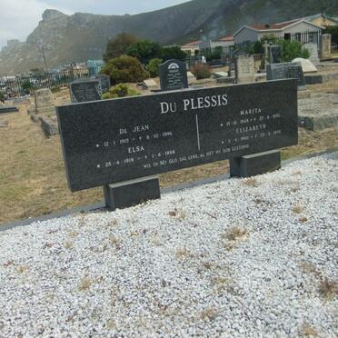 PLESSIS Jean, du 1915-1996 &amp; Elsa 1919-1998 :: DU PLESSIS Marita 1948-1970 :: DU PLESSIS Elizabeth 1960-1979