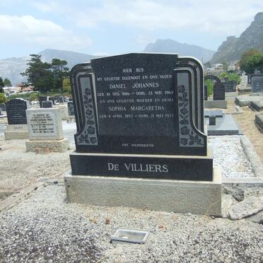 VILLIERS Daniel Johannes, de 1886-1965 &amp; Sophia Margaretha 1892-1972