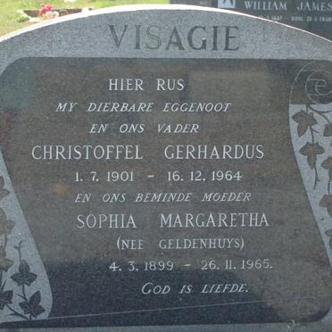 VISAGIE Christoffel Gerhardus 1901-1964 &amp; Sophia Margaretha GELDENHUYS 1899-1965
