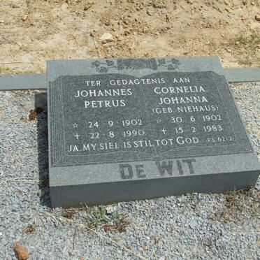 WIT Johannes Petrus, de 1902-1990 &amp; Cornelia Johanna NIEHAUS 1902-1983