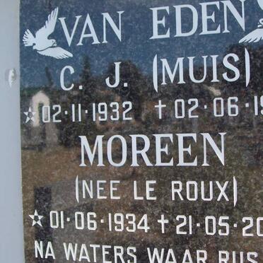 EDEN C.J., VAN 1932-1996 &amp; Moreen nee LE ROUX 1934-2004