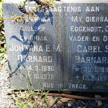 BARNARD Carel S. 1889-1967 &amp; Johanna E.M. 1890-1978