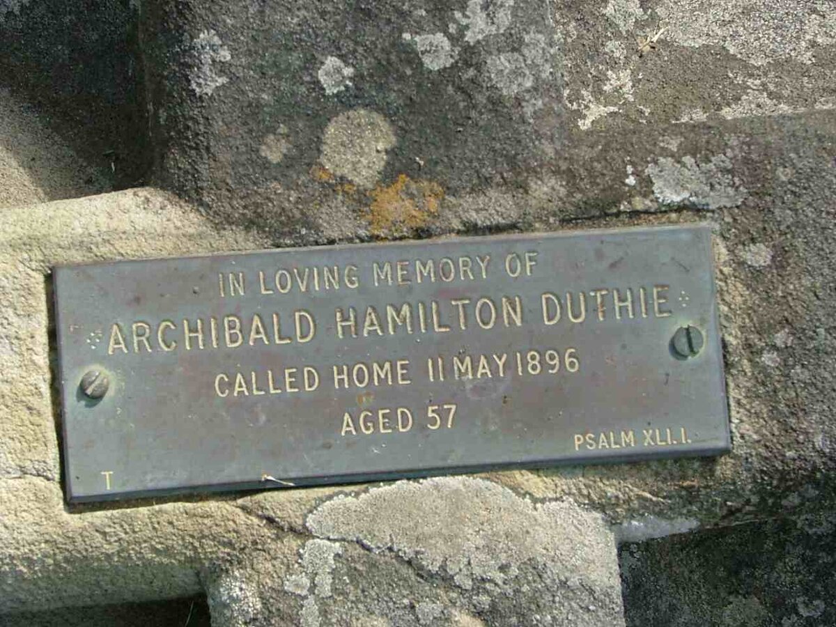 DUTHIE Archibald Hamilton -1896