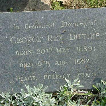 DUTHIE George Rex 1889-1962